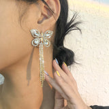 Diamond Butterfly Tassel Earrings - Elegant and Versatile Lady Earrings
