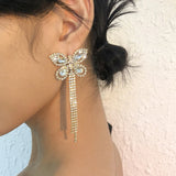 Diamond Butterfly Tassel Earrings - Elegant and Versatile Lady Earrings