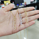 Date Number Necklace Birthday Gift Pendant Inlaid Hazelite Jewelry