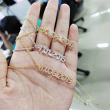 Date Number Necklace Birthday Gift Pendant Inlaid Hazelite Jewelry
