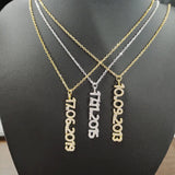 Date Number Necklace Birthday Gift Pendant Inlaid Hazelite Jewelry