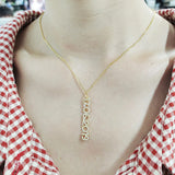 Date Number Necklace Birthday Gift Pendant Inlaid Hazelite Jewelry