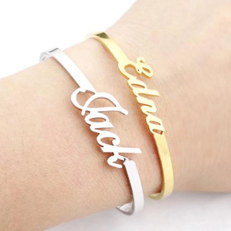 Stainless Steel English Name Letter Charm Bracelet Personalized Jewelry
