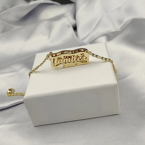 Double-Layer Stainless Steel 3D Necklace with Heart-Shaped Nameplate Gift