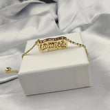 Double-Layer Stainless Steel 3D Necklace with Heart-Shaped Nameplate Gift