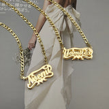 Double-Layer Stainless Steel 3D Necklace with Heart-Shaped Nameplate Gift