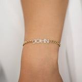 Stainless Steel Cuban Chain Bracelet 9mm Letter Bracelet Women's