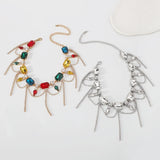 National Baroque Choker Neck Chain Rhinestone Tassel Ball Necklace