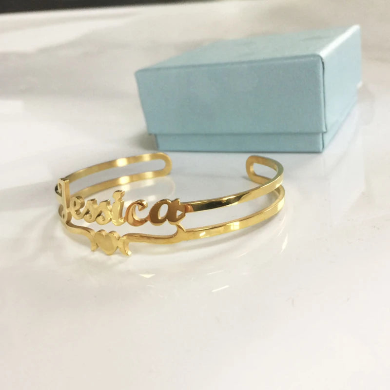 Stainless Steel Name Letter Bracelet Birthday Gift