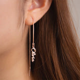 Stainless Steel Tassel Earrings with English Letters