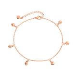 18KGP Rose Titanium Steel Bells Anklet Charm Jewelry Gift