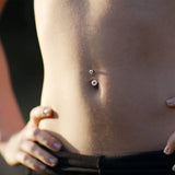Titanium Zircon Navel Piercing Rings