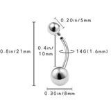 Titanium Zircon Navel Piercing Rings