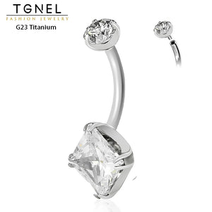 Titanium Zircon Navel Piercing Rings