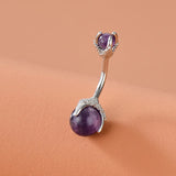 Zircon Bezel Belly Button Ring Clear Navel Body Jewelry