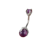 Zircon Bezel Belly Button Ring Clear Navel Body Jewelry