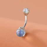 Zircon Bezel Belly Button Ring Clear Navel Body Jewelry