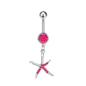 Starfish Shells Stainless Steel Belly Button Ring for Women