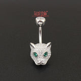 925 Silver Leopard Head Belly Button Ring
