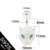 925 Silver Leopard Head Belly Button Ring