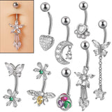Stainless Steel Bee Butterfly Belly Button Ring Navel Ring