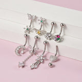 Stainless Steel Bee Butterfly Belly Button Ring Navel Ring