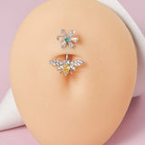 Stainless Steel Bee Butterfly Belly Button Ring Navel Ring