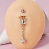 Stainless Steel Bee Butterfly Belly Button Ring Navel Ring