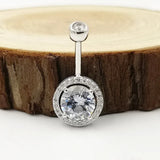 925 Silver CZ Navel Piercing Body Jewelry