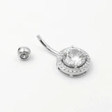 925 Silver CZ Navel Piercing Body Jewelry