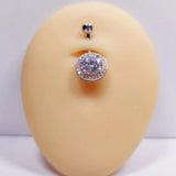 925 Silver CZ Navel Piercing Body Jewelry