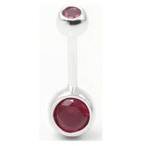 925 Silver CZ Belly Button Ring Barbell Stud