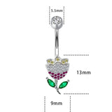 925 Silver Rose Flower Navel Piercing  Body Jewelry