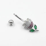 925 Silver Rose Flower Navel Piercing  Body Jewelry
