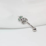 925 Silver Rose Flower Navel Piercing  Body Jewelry