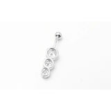 925 Silver CZ Belly Button Ring Navel Barbell 6 8 10MM