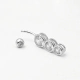 925 Silver CZ Belly Button Ring Navel Barbell 6 8 10MM