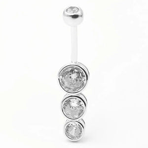 925 Silver CZ Belly Button Ring Navel Barbell 6 8 10MM