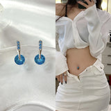 Silver 925 Belly Button Ring with Zircon for Women