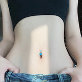 Silver 925 Belly Button Ring with Zircon for Women