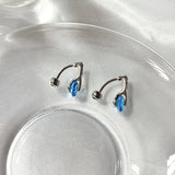 Silver 925 Belly Button Ring with Zircon for Women
