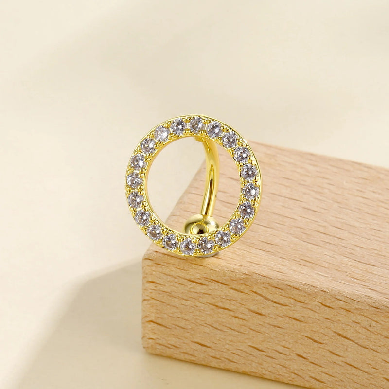 Stainless Steel Round Top Mount Belly Piercing