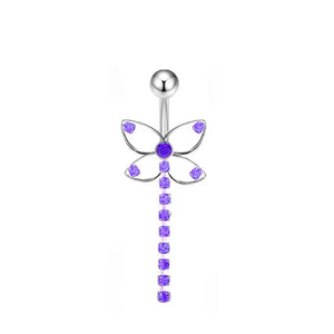 Surgical Steel Butterfly Belly Button Rings Jewelry for Women