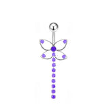 Surgical Steel Butterfly Belly Button Rings Jewelry for Women