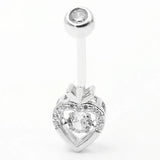 925 Silver Belly Ring CZ Body Jewelry Curved Barbells Navel Rings