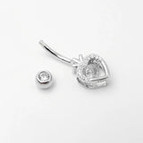 925 Silver Belly Ring CZ Body Jewelry Curved Barbells Navel Rings