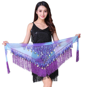 Gradient Triangle Belly Dance Hip Scarf Tassel Waist Chain