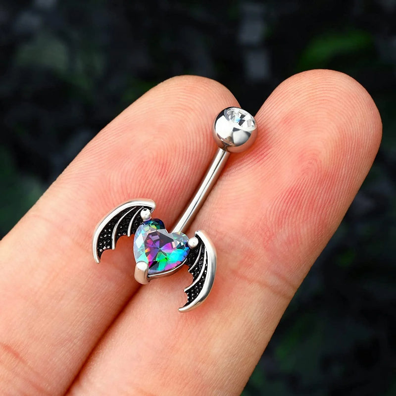 Heart Shaped Belly Ring Stainless Steel Navel Piercing