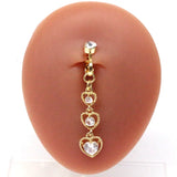 Double Heart Belly Piercing Clip On Belly Ring Top Drop Belly Button Ring