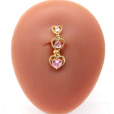 Double Heart Belly Piercing Clip On Belly Ring Top Drop Belly Button Ring